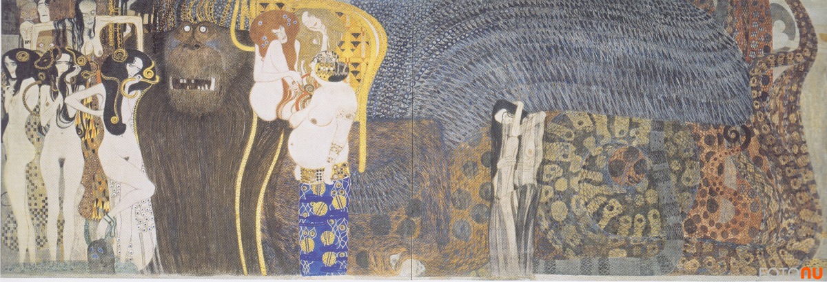 Beethoven Frieze, 3 Center Wall, 1902 Klimt