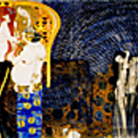 Beethoven Frieze, detal, A Kiss for the Whole World, 1902 Klimt